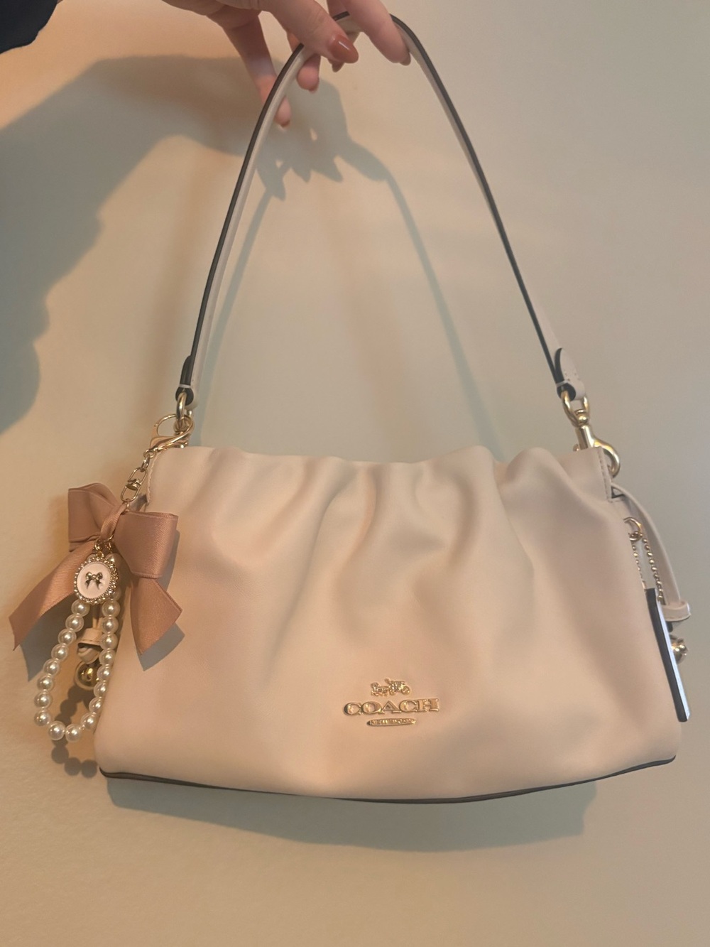 Coach Faye Shoulder Bag in White/Cream